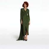 Draped wrap gown with cape sleeves – Nedem
